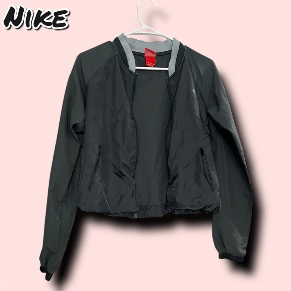 Preowned Nike Women’s Dark Grey Bomber Jacket Zip Up Coat – Small